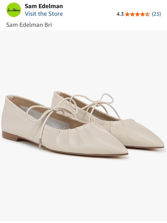 Sam Edelman Shoes - New Sam Edelman Bri Pointed-Toe Ballet Flat in Cream 7.5 Hard to Find